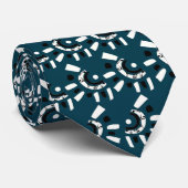 Blue White Geometric Abstract Trendy Stropdas (Opgerold)