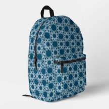 Blue_White Geometric Backpack beroemd gemaakt door