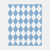 Blue White Geometric Diamond Argyle Pattern Fleece Deken (Voorkant)