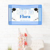 Blue White Geometric Graduation Party Spandoek (Insitu)