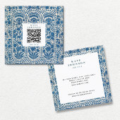 Blue White Geometric QR Code Social Media Vierkante Visitekaartje