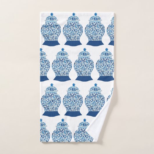 Blue White Ginger Jar Bath Towel Set Bad Handdoek (Handdoek)