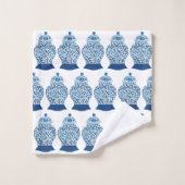 Blue White Ginger Jar Bath Towel Set Bad Handdoek (Wasdoekje)