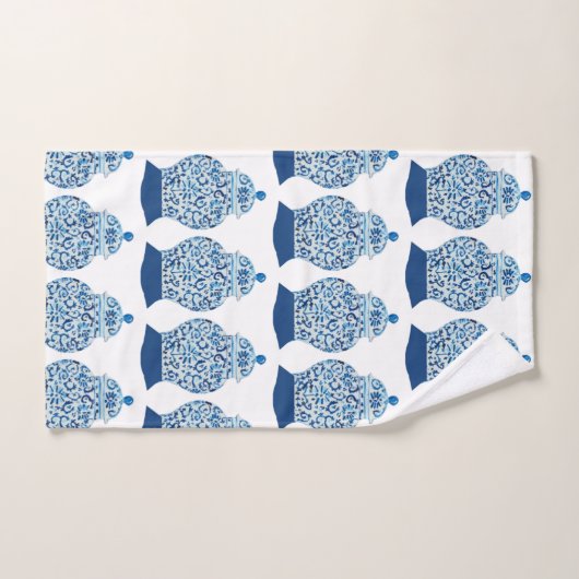 Blue White Ginger Jar Bath Towel Set Bad Handdoek (Handdoek)