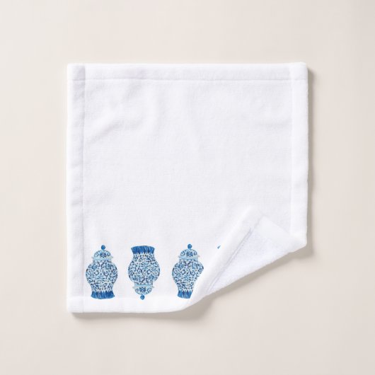 Blue White Ginger Jar Bath Towel Set Bad Handdoek (Wasdoekje)