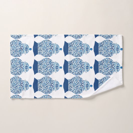 Blue White Ginger Jar Hand Towel Handdoek (Handdoek)