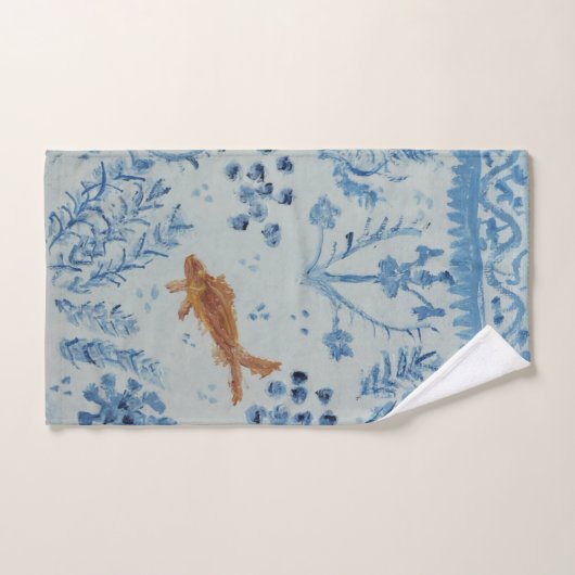 Blue White Ginger Jar Towel Set Fish Towel Set Bad Handdoek (Handdoek)