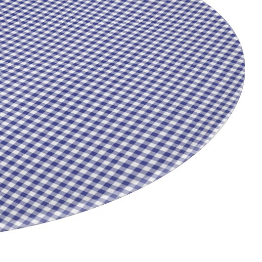 Blue-White Gingham-12in ROUND CUTTING BOARD Snijplank (Hoek)