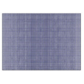 Blue-White Gingham-15 x 11 GLASS CUTTING BOARD Snijplank (Voorkant)