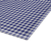 Blue-White Gingham-15 x 11 GLASS CUTTING BOARD Snijplank (Hoek)