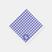 Blue White Gingham Check Pattern Monogram Servet (Hoek)