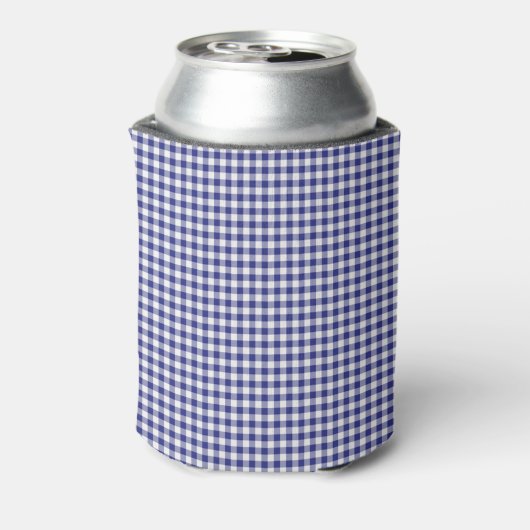 Blue-White Gingham-DRINK KOELBOX Blikjeskoeler (Blikje Achterkant)