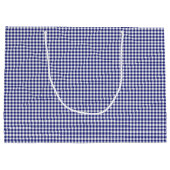 Blue-White Gingham-GIFT BAG L Large Cadeautasje (Achterkant)