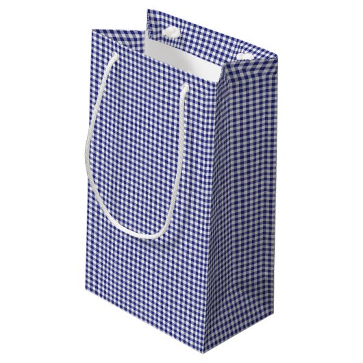 Blue-White Gingham-GIFT BAG’ s Klein Cadeauzakje (Achterkant Gekanteld)