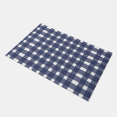 Blue White Gingham Pattern Deurmat (Schuin)