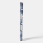 Blue White Gingham Pink Blue Coquette Bows Trendy  Case-Mate iPhone Case (Achterkant / Rechts)