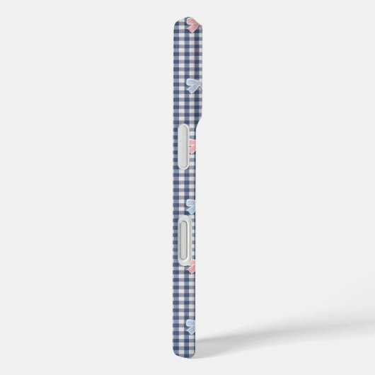 Blue White Gingham Pink Blue Coquette Bows Trendy  Case-Mate iPhone Case (Achterkant / Rechts)