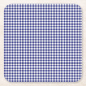 Blue-White Gingham-PULP PAPER DRINK COASTERS Kartonnen Onderzetters (Voorkant)