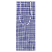 Blue-White Gingham-WINE GIFT BAG Wijn Cadeautas (Achterkant)