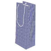 Blue-White Gingham-WINE GIFT BAG Wijn Cadeautas (Achterkant Gekanteld)