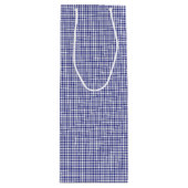 Blue-White Gingham-WINE GIFT BAG Wijn Cadeautas (Voorkant)