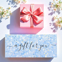 Blue White Glitter Business Cadeaubon