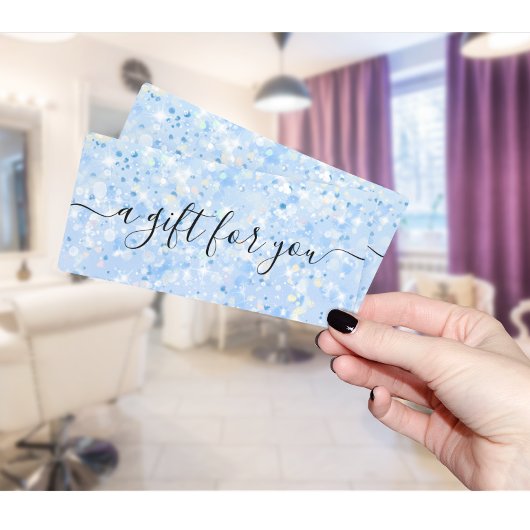 Blue White Glitter Business Cadeaubon