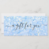 Blue White Glitter Business Cadeaubon (Voorkant)