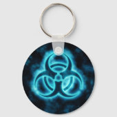 Blue-White Glow Biohazard Symbol Sleutelhanger (Voorkant)