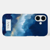 Blue, White & Gold Abstract Case-Mate iPhone Case (Achterkant (horizontaal))