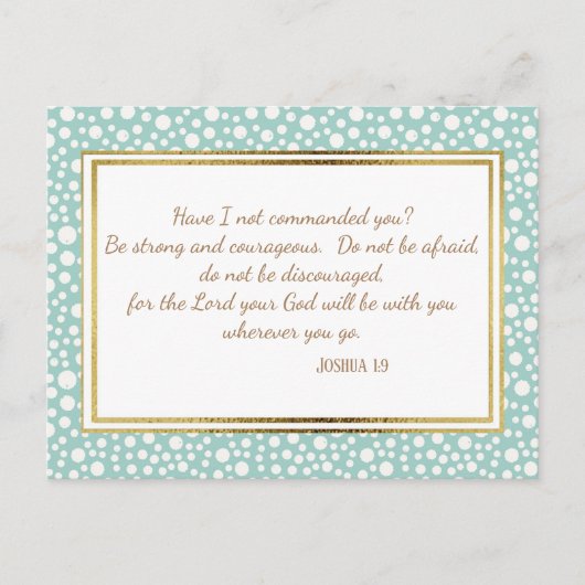 Blue White Gold Christelijk Bijbel Verse Briefkaar Briefkaart (Voorkant)