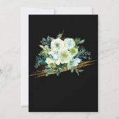Blue White Gold Floral op Black Christelijk Weddin Kaart (Achterkant)