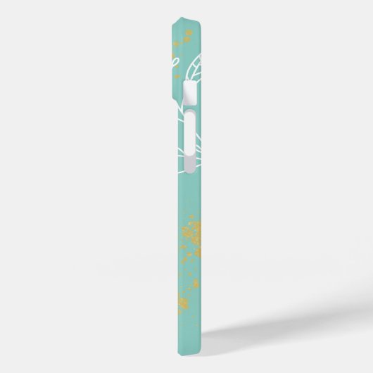 Blue White Gold Foil - Aangepaste Floral Case-Mate iPhone Case (Achterkant / Links)