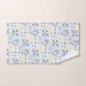 Blue White Gold Geometric Tile Chinoiserie Bad Handdoek (Handdoek)