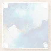 Blue White Gold Infusie Glazen Onderzetter (Achterkant)