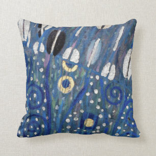 Blue White Gold Klimt Art Nouveau Pillow Kussen