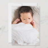 Blue White Gold Modern Baby Boy Foto Baptisme Kaart (Achterkant)