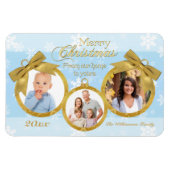 Blue White Gold Ornamenten kerstfoto Magnet Magneet (Horizontaal)
