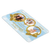 Blue White Gold Ornamenten kerstfoto Magnet Magneet (Rechterzijde)