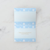 Blue White Gold Ornamenten kerstfotokaart Feestdagen Kaart (Binnen)