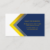 Blue White Gold Professional Geometrical Modern Visitekaartje (Achterkant)