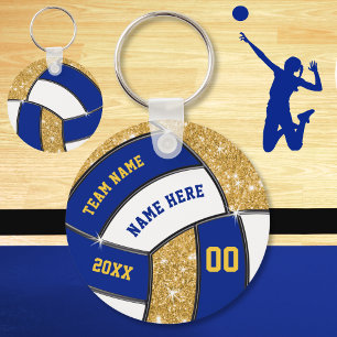 Blue White Gold, Volleyball Team Gifts, Volleyball Sleutelhanger