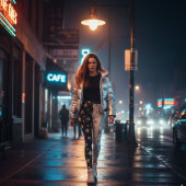 Blue & White Golden Stars Split Leggings