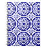 Blue White gothic Tile Pattern Notitieboek (Voorkant)