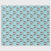 Blue White Grey - Badger Pattern Cadeaupapier (Vlak)