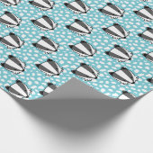 Blue White Grey - Badger Pattern Cadeaupapier (Hoek)