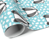 Blue White Grey - Badger Pattern Cadeaupapier (Rol Hoek)