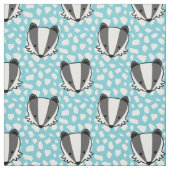 Blue White Grey - Badger Pattern Stof (Swatch)