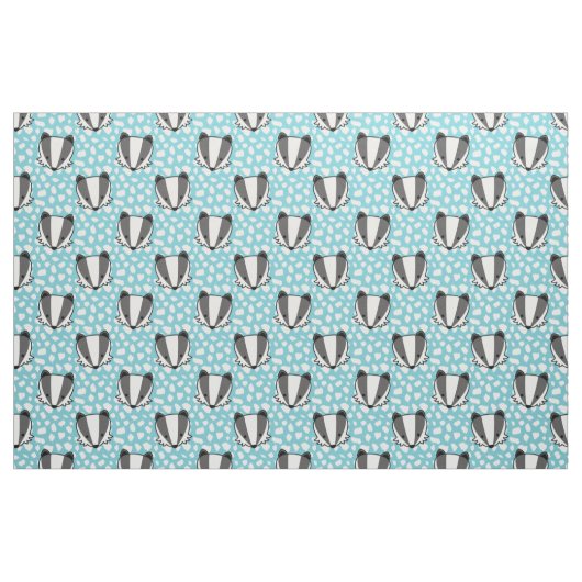 Blue White Grey - Badger Pattern Stof (Fat Quarter)