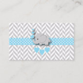 Blue White Grey Elephant Baby shower Book Request Informatiekaartje (Voorkant)